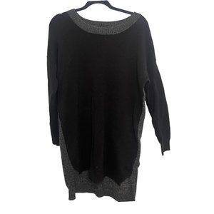 Banana Republic Women Black and Gray Long Sleeve Knitted Sweater Dress Size L